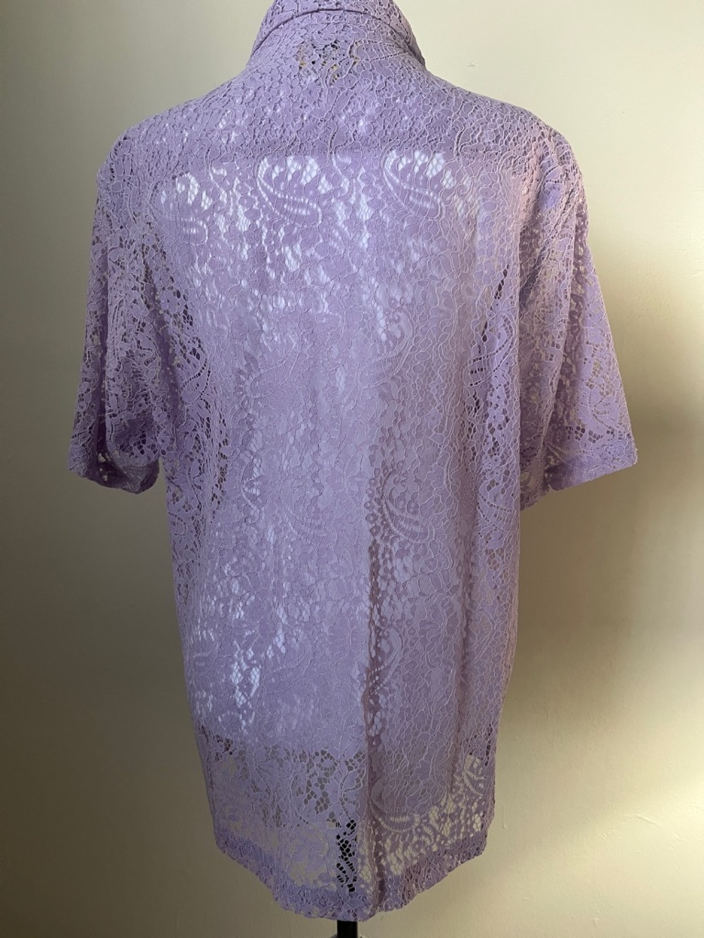 Golf Wang - Tyler the Creator Lavender Lace Short Sleeve Button-Up Top Men's M - Picture 3 of 6